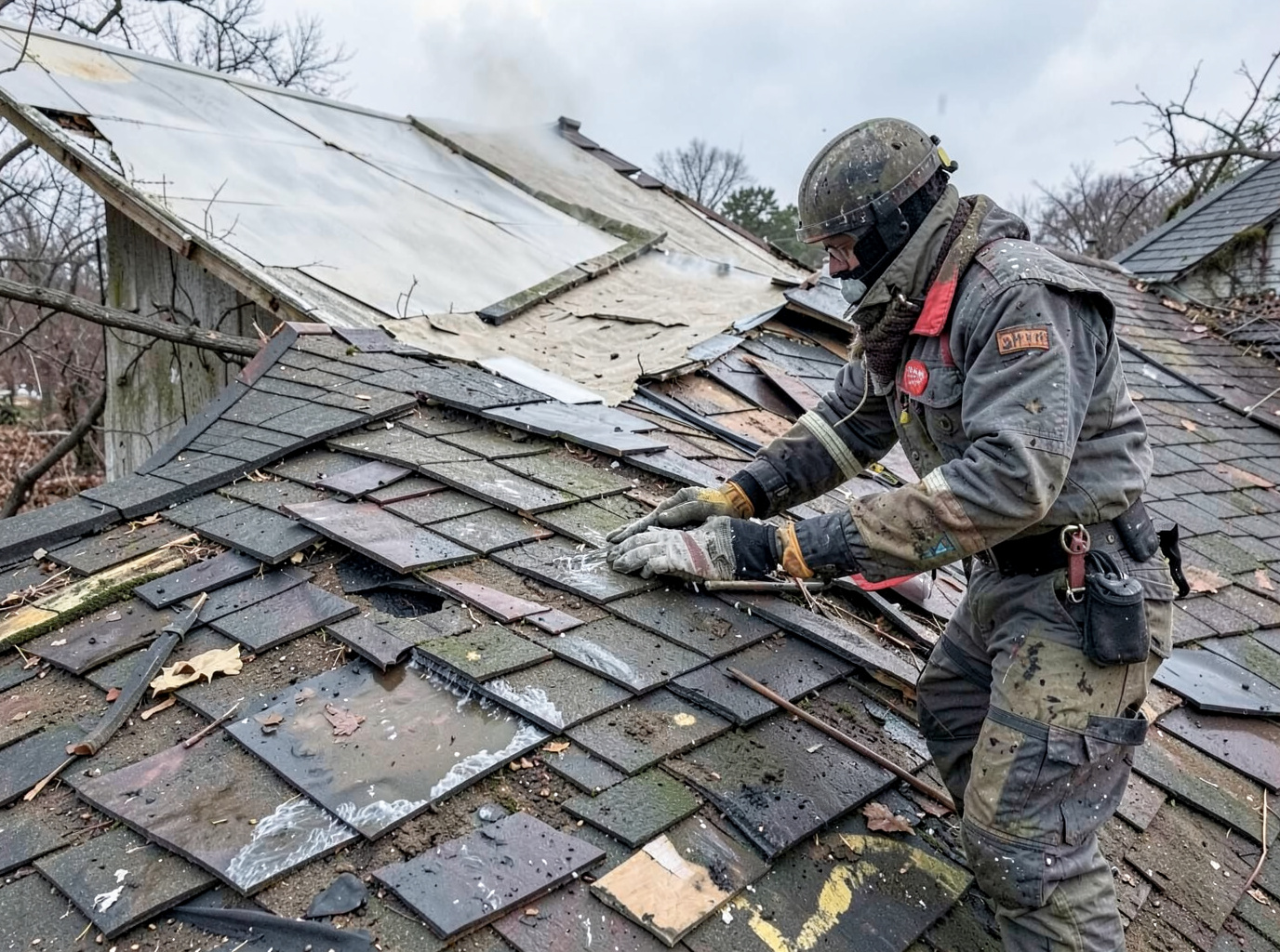 Storm Damage Roof Repair in Logan